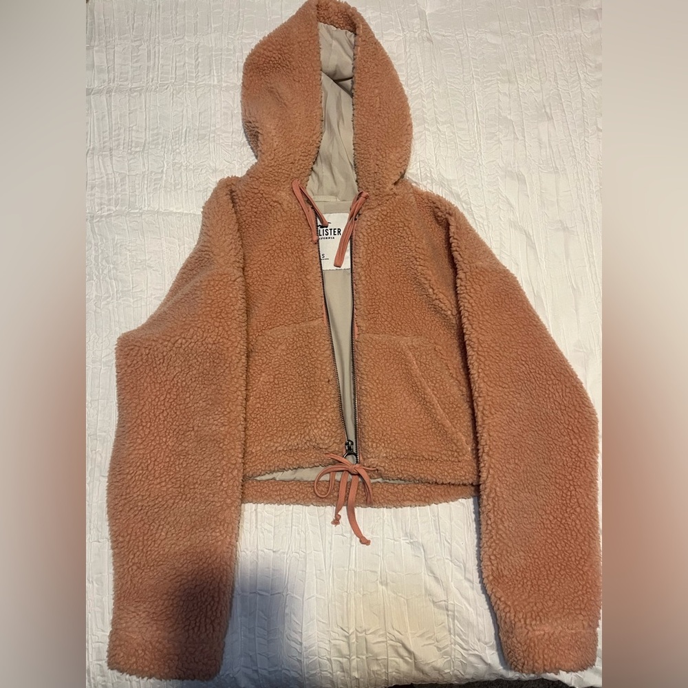 Pink Cropped Hollister Jacket